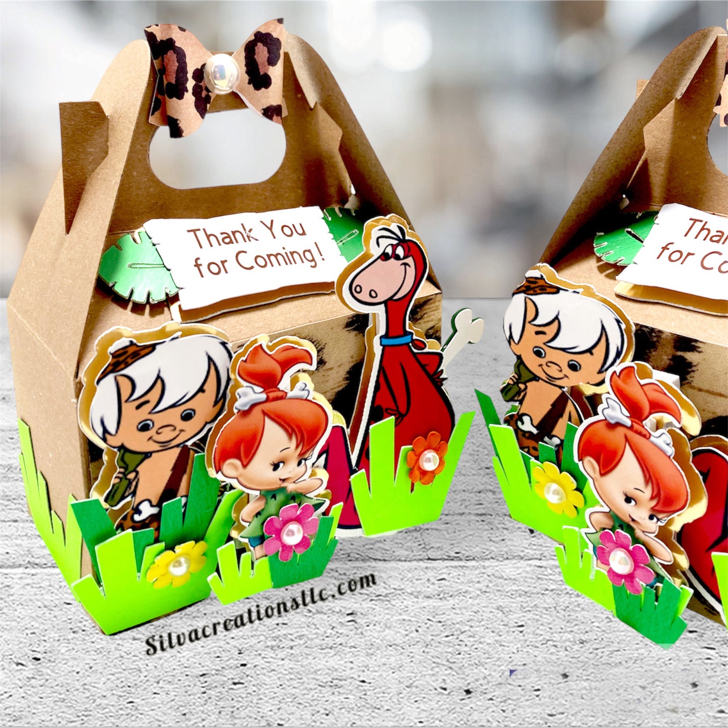 Flintstone goody box - Pebbles Flintstone favor box- Dino Flintstone favor box-set of 10