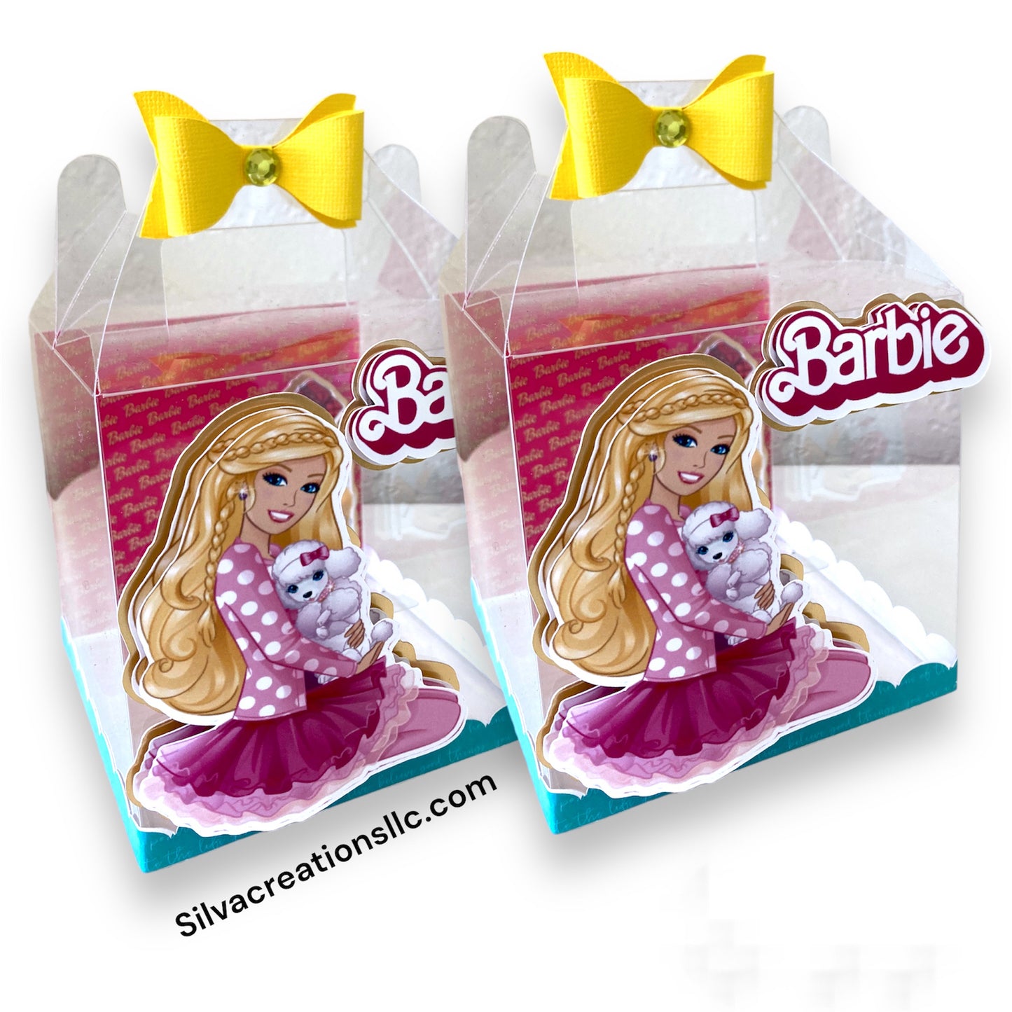 Barbie inspired favor box - Barbie treat boxes - Barbie gift box - set of 10