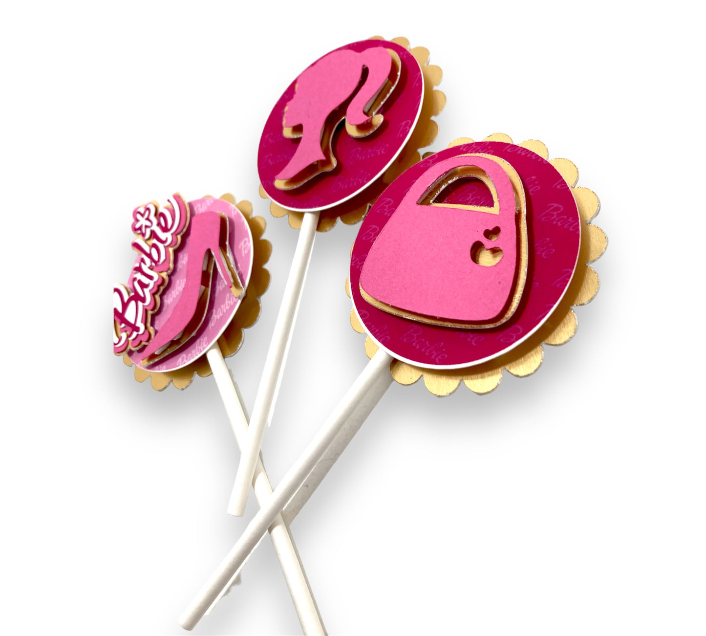 Original Barbie Inspired Cupcake Toppers - Barbie cupcake pick - Set of 10