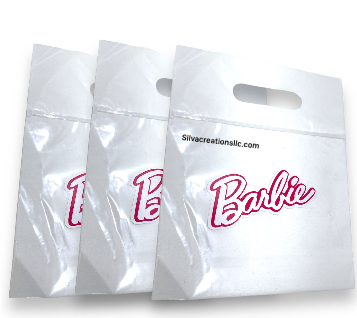 Barbie theme zipper bag with handles, Barbie goodie bag, barbie favor bag, set of 10