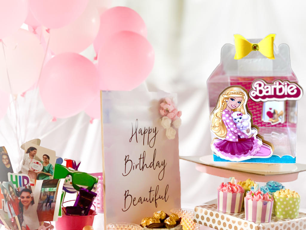 Barbie inspired favor box - Barbie treat boxes - Barbie gift box - set of 10