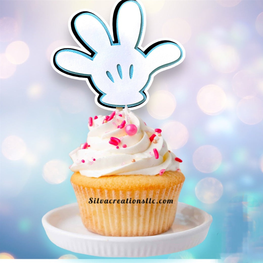 Mickey Mouse inspired Cupcake Toppers - Mickey Mouse Cupcake Picks - Mickey Mouse Party Favors