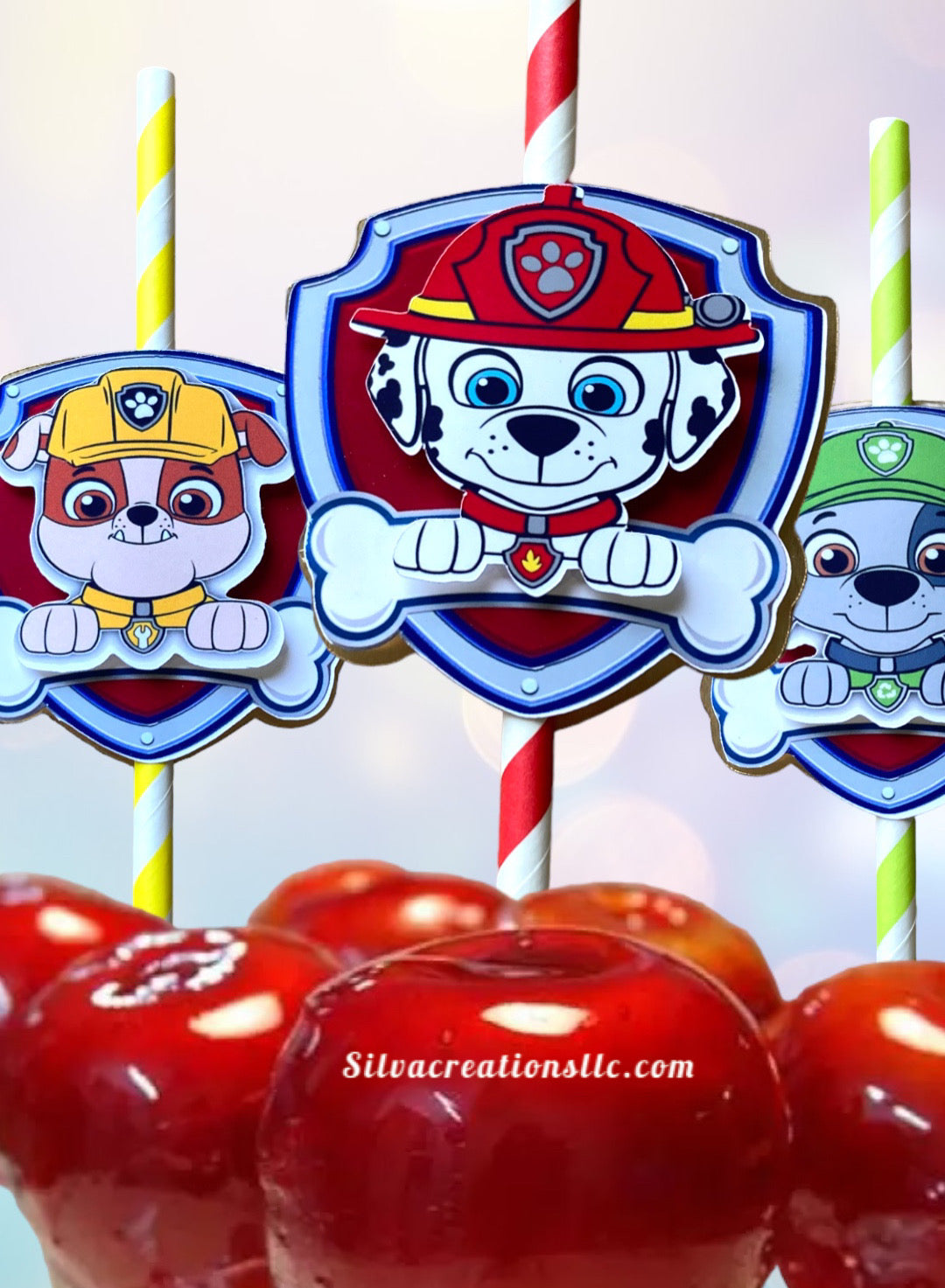 Paw Patrol Inspired Party Straws - Paw Patrol Straws - Chase Paw Patrol Straws - Set of 10