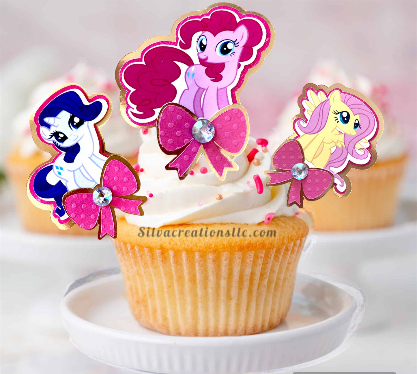 my little pony theme cupcake toppers - little pony toppers - pony little cupcake toppers