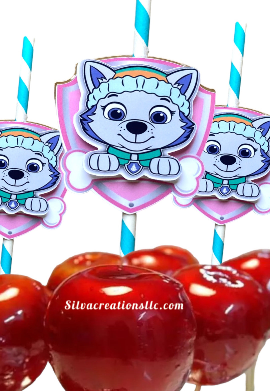 Paw Patrol Inspired Party Straws - Paw Patrol Straws - Chase Paw Patrol Straws - Set of 10