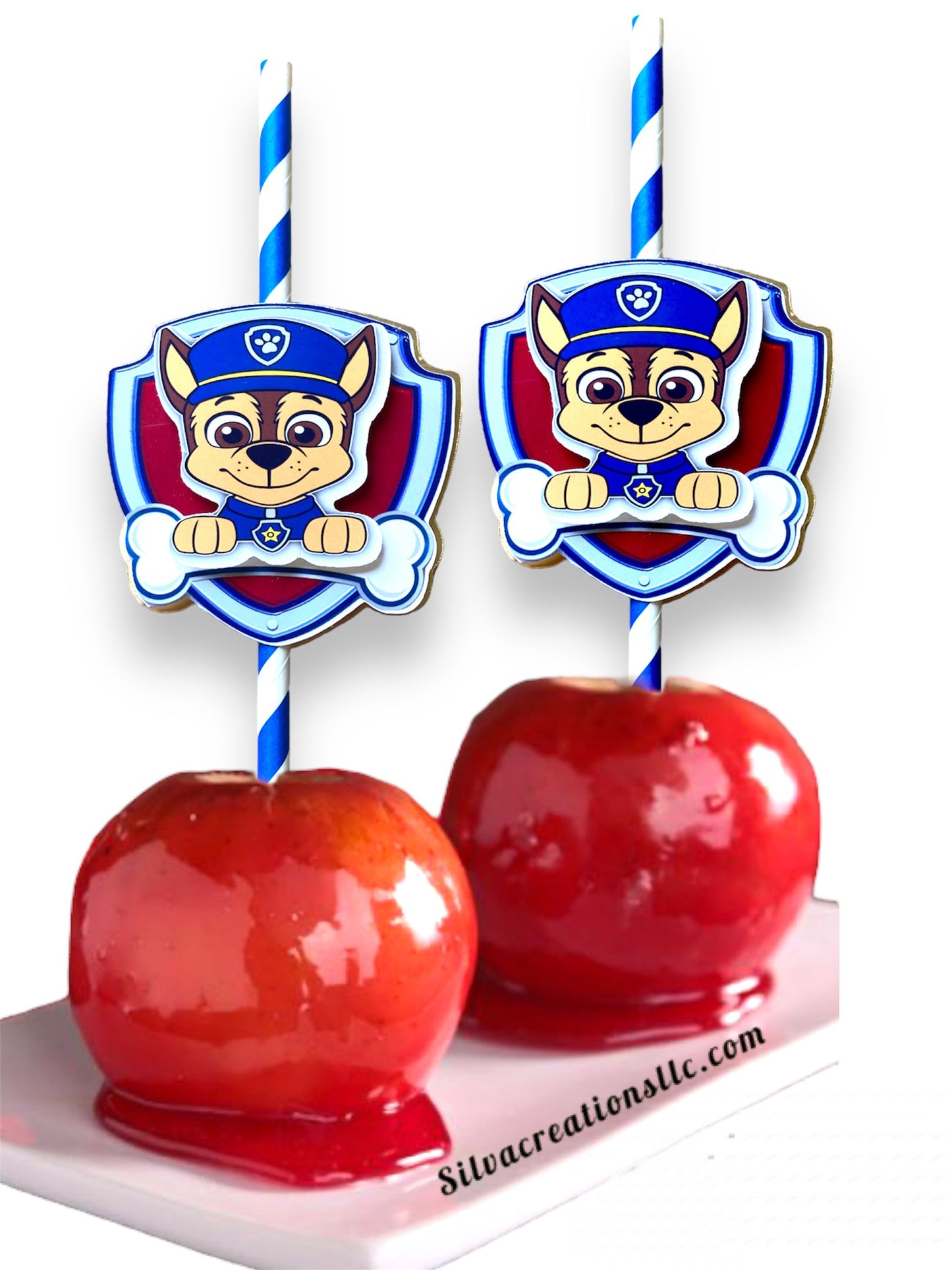 Paw Patrol Inspired Party Straws - Paw Patrol Straws - Chase Paw Patrol Straws - Set of 10