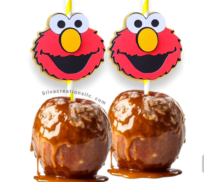 Elmo straws - Elmo Inspired straw cup - Elmo party straws - Elmo birthday straws.
