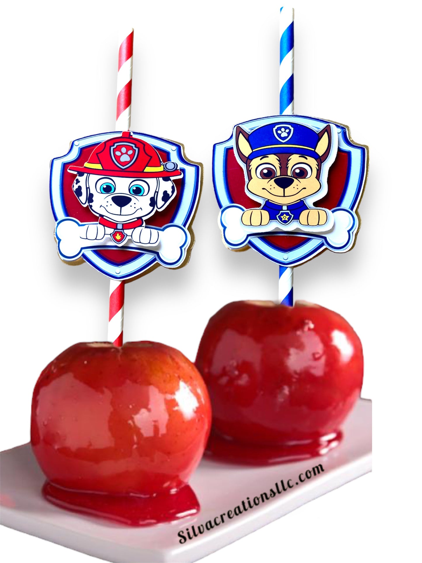 Paw Patrol Inspired Party Straws - Paw Patrol Straws - Chase Paw Patrol Straws - Set of 10