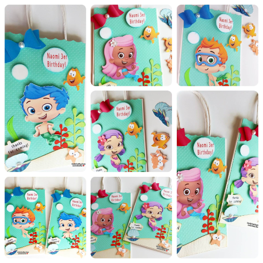 bubble guppies gift bags set of 10 - bubble guppies favor bags - bubble guppies treat bags.