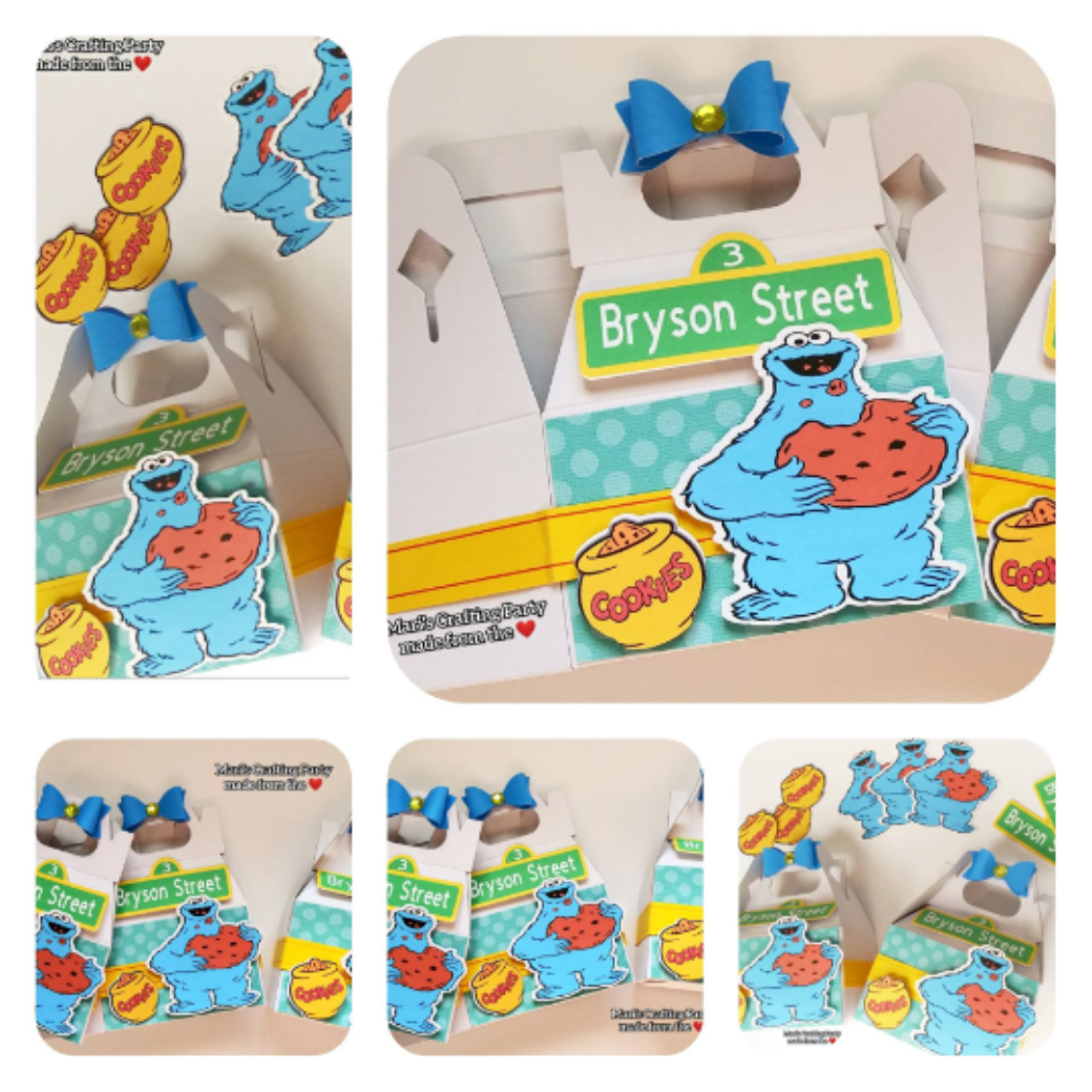 Monster Treat Boxes, Monster Favor Box, Blue Monster Boxes, Monster Gift Box, Set of 10
