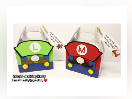 Mario Bros Theme Favor Boxes - Mario Bros Treat box - Mario Bros Party Box