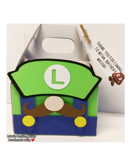 Mario Bros Theme Favor Boxes - Mario Bros Treat box - Mario Bros Party Box