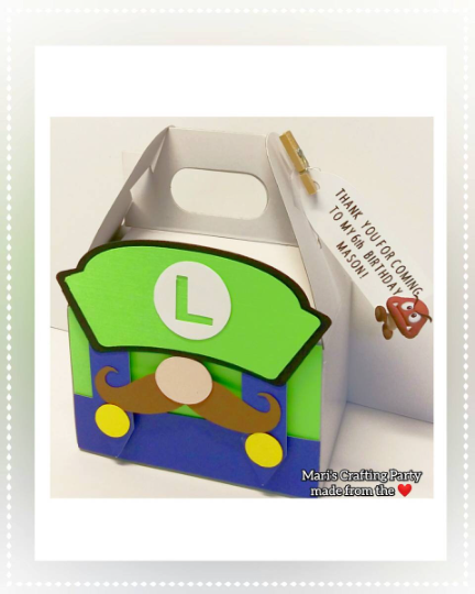 Mario Bros Theme Favor Boxes - Mario Bros Treat box - Mario Bros Party Box