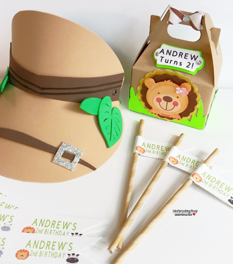 Safari birthday Party Hats - jungle theme party hats - Safari Visor