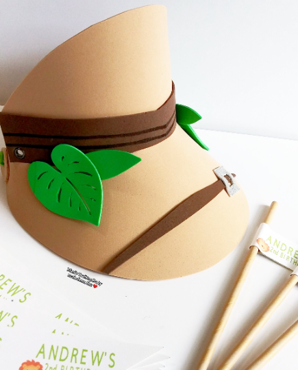 Safari birthday Party Hats - jungle theme party hats - Safari Visor