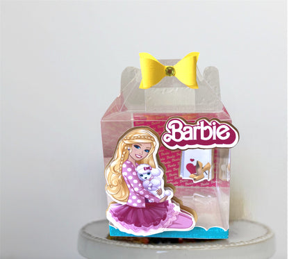 Barbie inspired favor box - Barbie treat boxes - Barbie gift box - set of 10