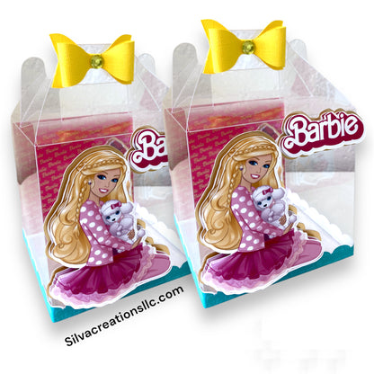 Barbie inspired favor box - Barbie treat boxes - Barbie gift box - set of 10