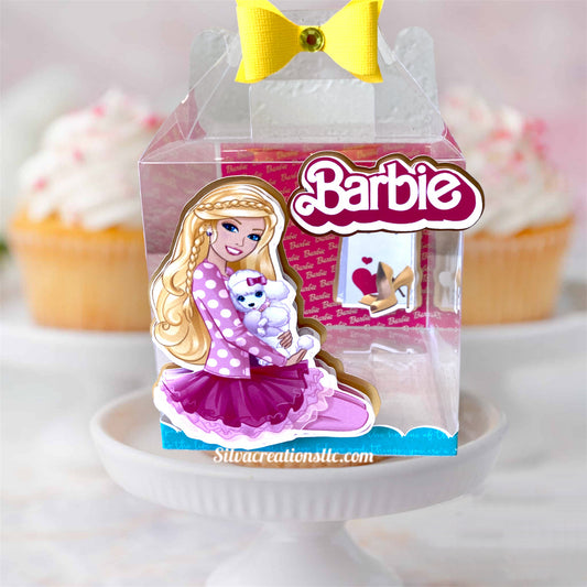 Custom Clear Barbie Themed Party Box / 10 pcs.