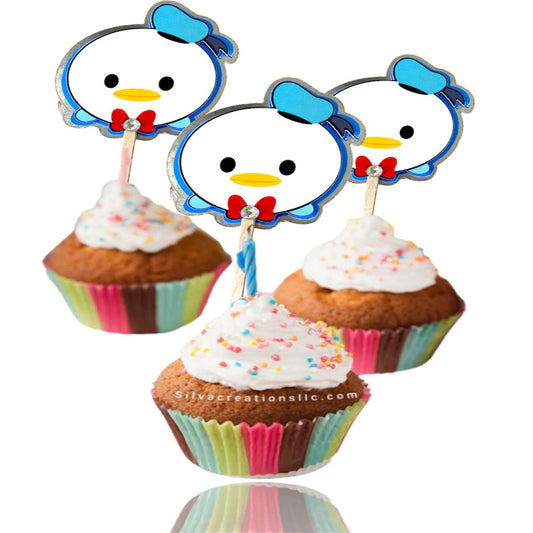 Cupcake Toppers Donald Duck - Daisy Duck Themed / 10 pcs.