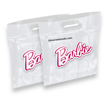 Barbie theme zipper bag with handles, Barbie goodie bag, barbie favor bag, set of 10