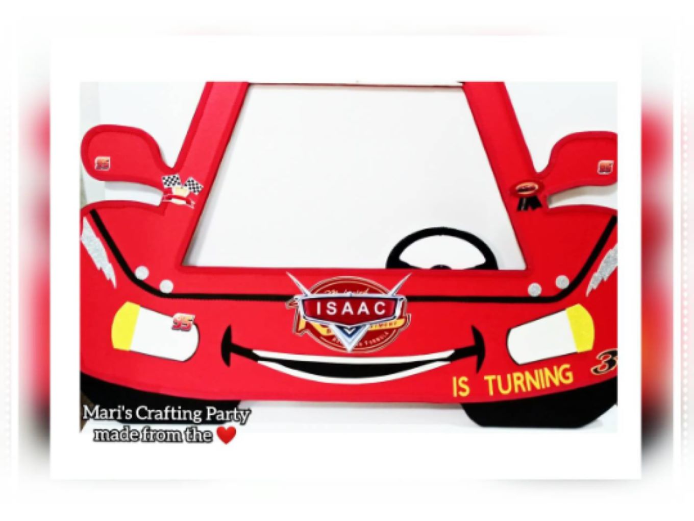 Custom Mcqueen Cars Photo Booth Frame.