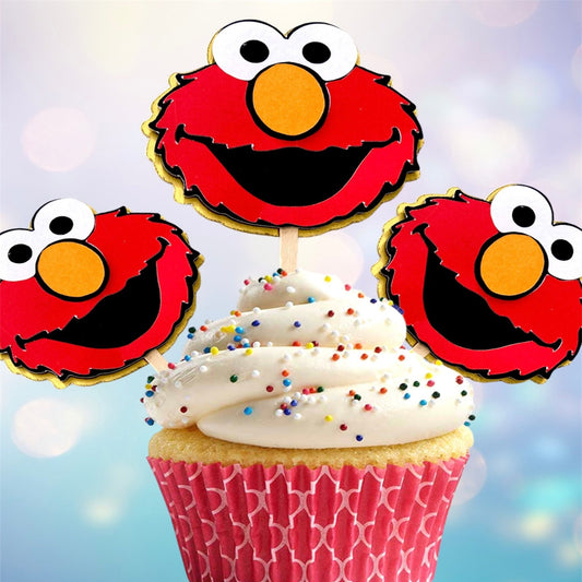 Cupcake Toppers Set Elmo Themed / 10 pcs.