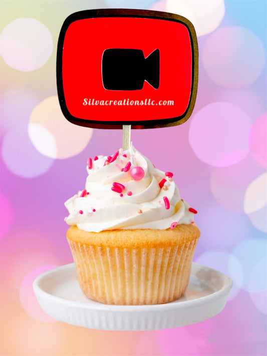 Cupcake Toppers Set YouTube Themed / 10 pcs.