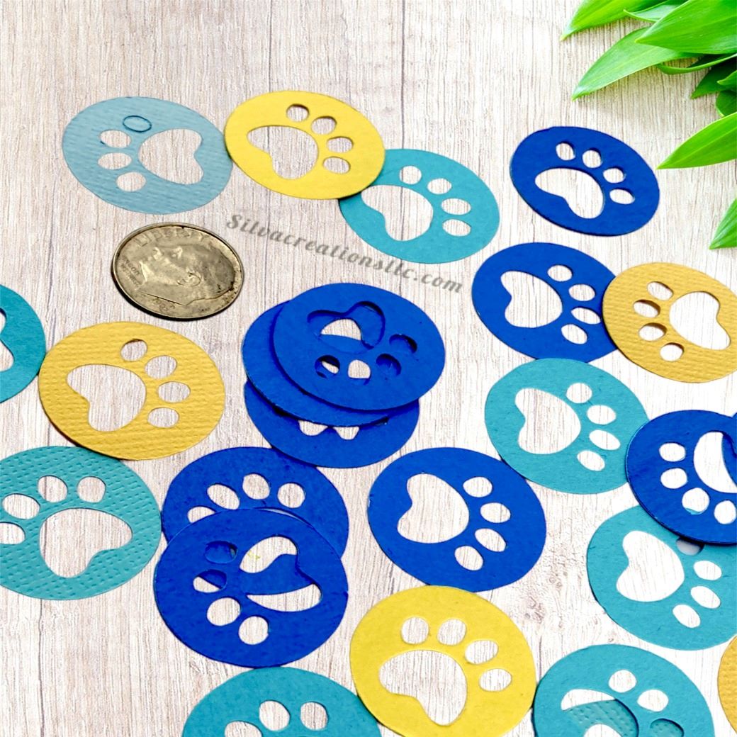 Confetti paw print / Puppy paw theme.