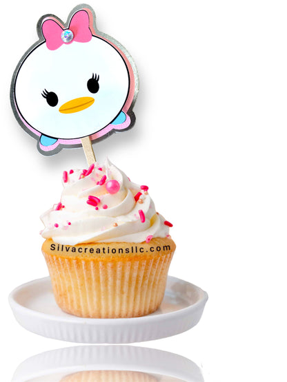 Fun Donald duck cupcake toppers - Daisy duck birthday party cupcake toppers - Duck cupcake toppers - Set of 10