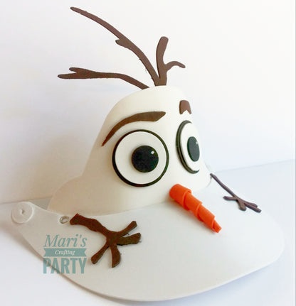 frozen party hat - Olaf party hat - Olaf frozen hat - Olaf Frozen Visor