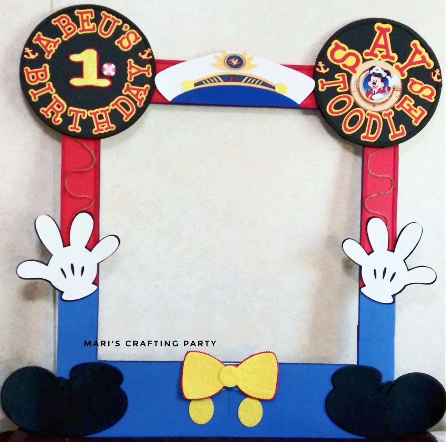 Custom Mickey Mouse Themed Photo Booth Frame.