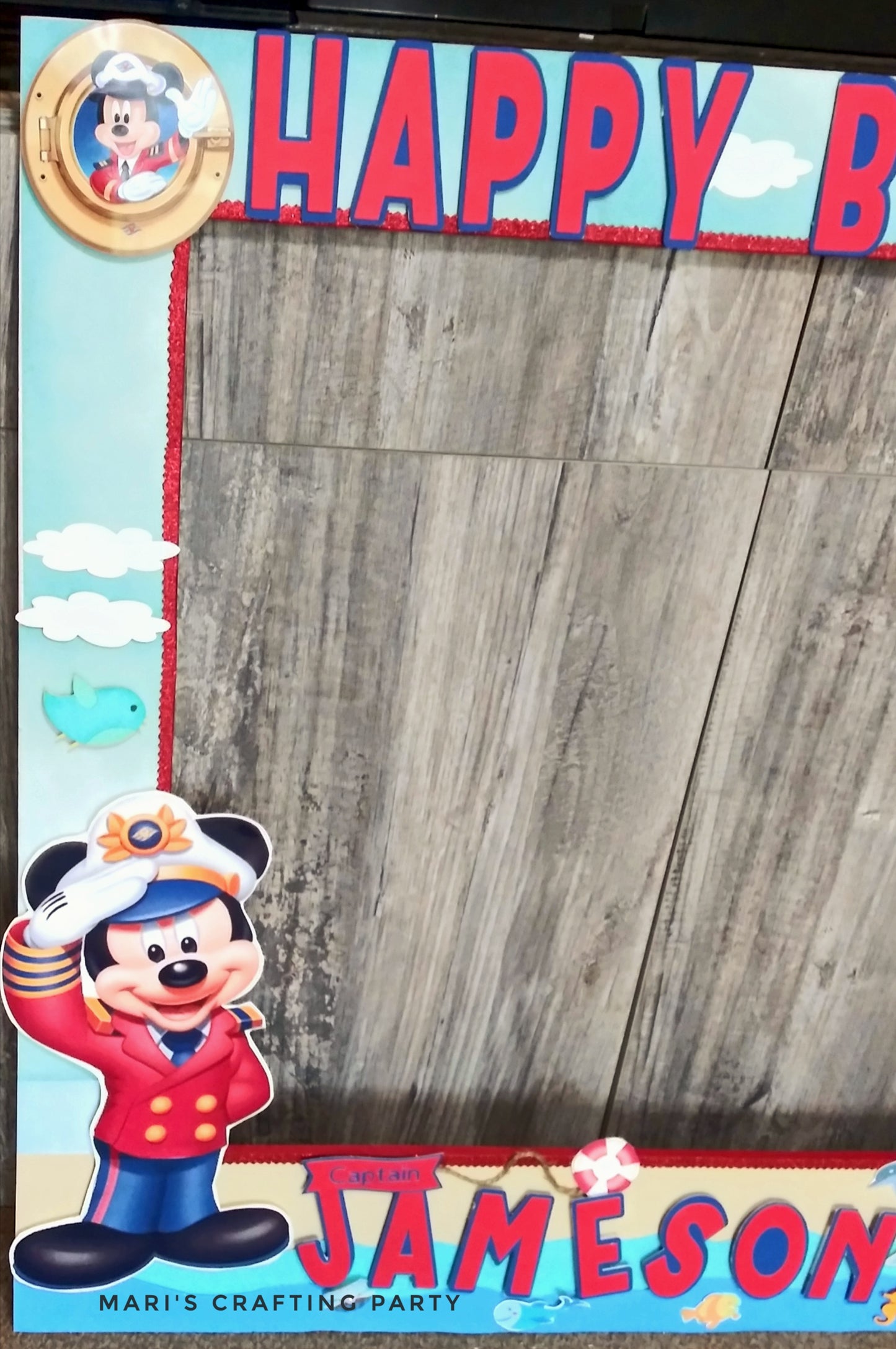 Custom Sailor Mickey Mouse Photo Booth Frame.