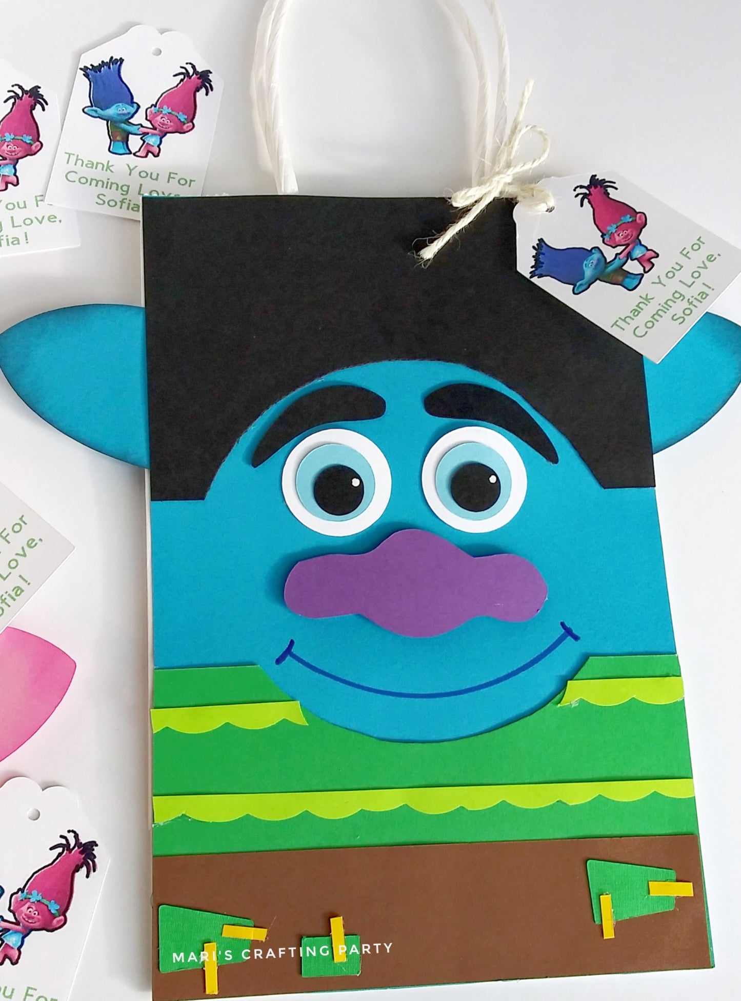 Custom Trolls Theme Party Bags / 10 pcs.