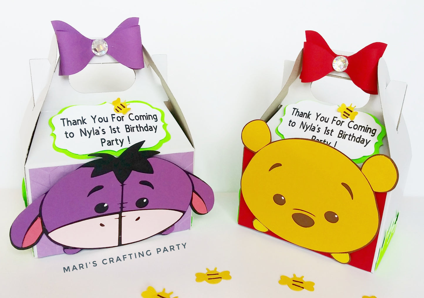 Custom Winnie the Pooh Themed Party Boxes / 10 pcs.