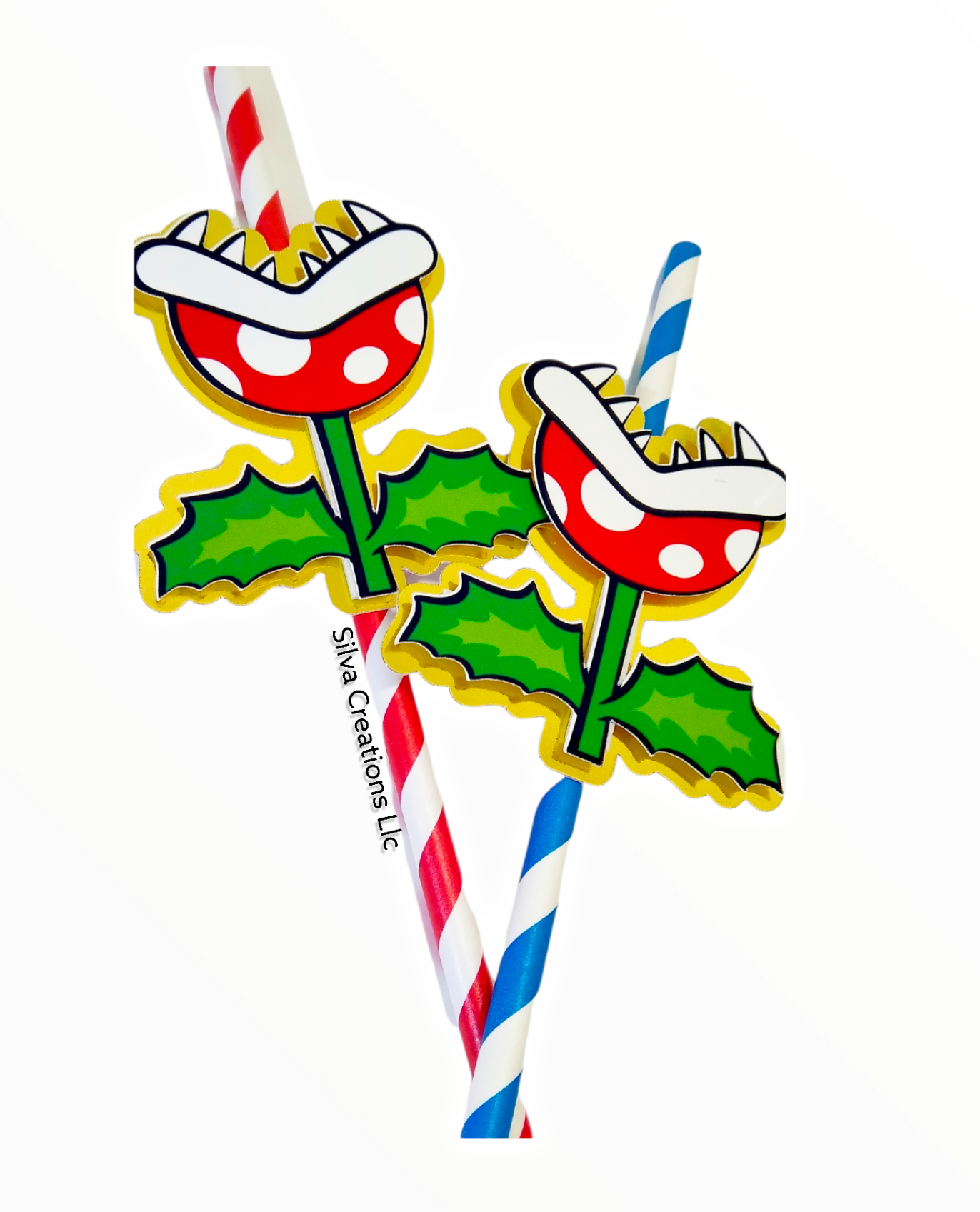 Mario Bros Party Straws - Super Mario Bros Straws - piranha plant stra –  Silva Creations LLC