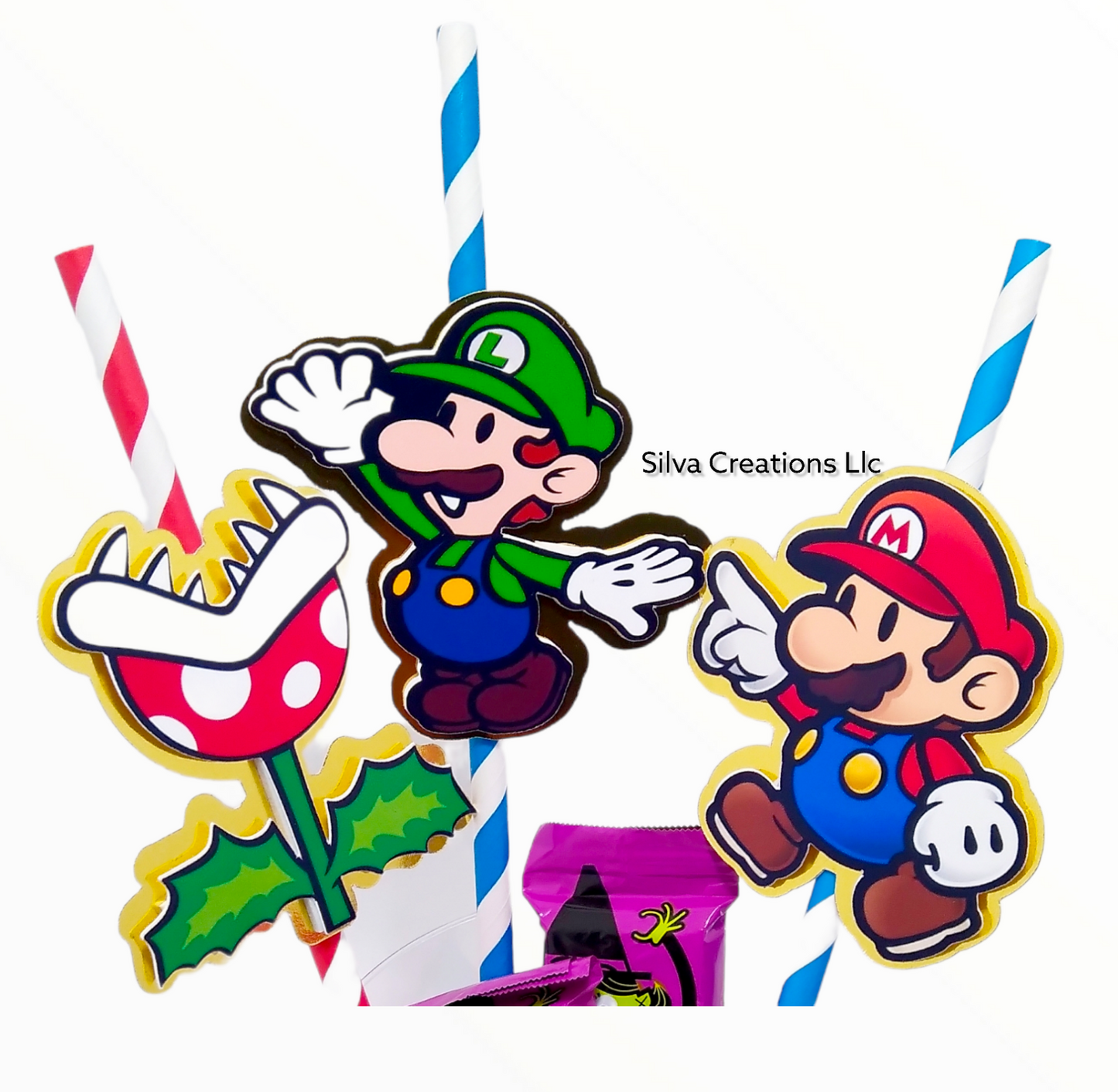 Paper Straws Super Mario Bros Themed / 10 pcs.
