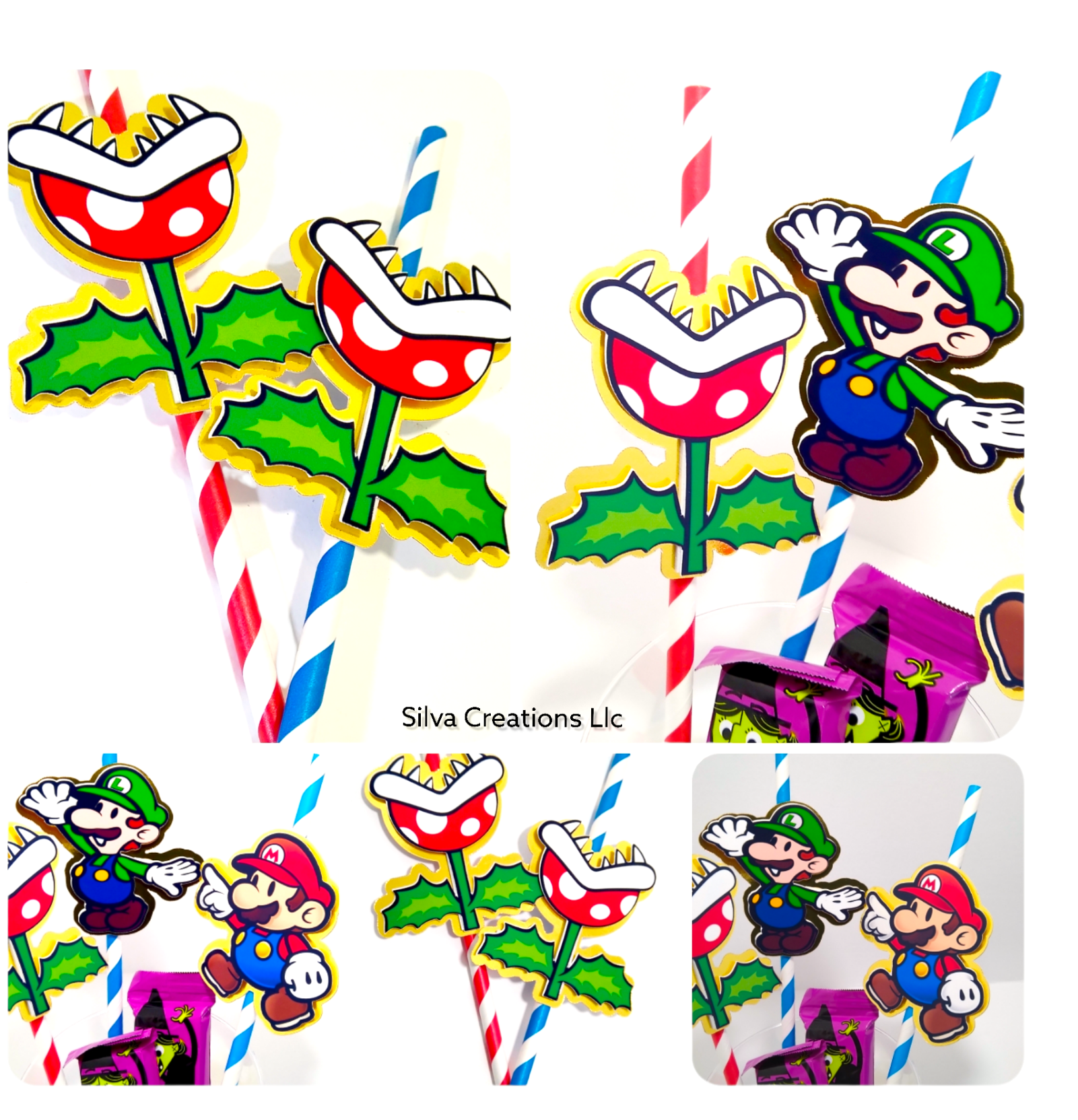Mario Bros Party Straws - Super Mario Bros Straws - piranha plant stra –  Silva Creations LLC