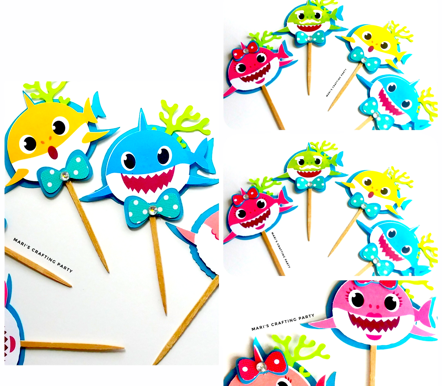 Cupcake Toppers of Baby Shark Themed / 10 pcs.