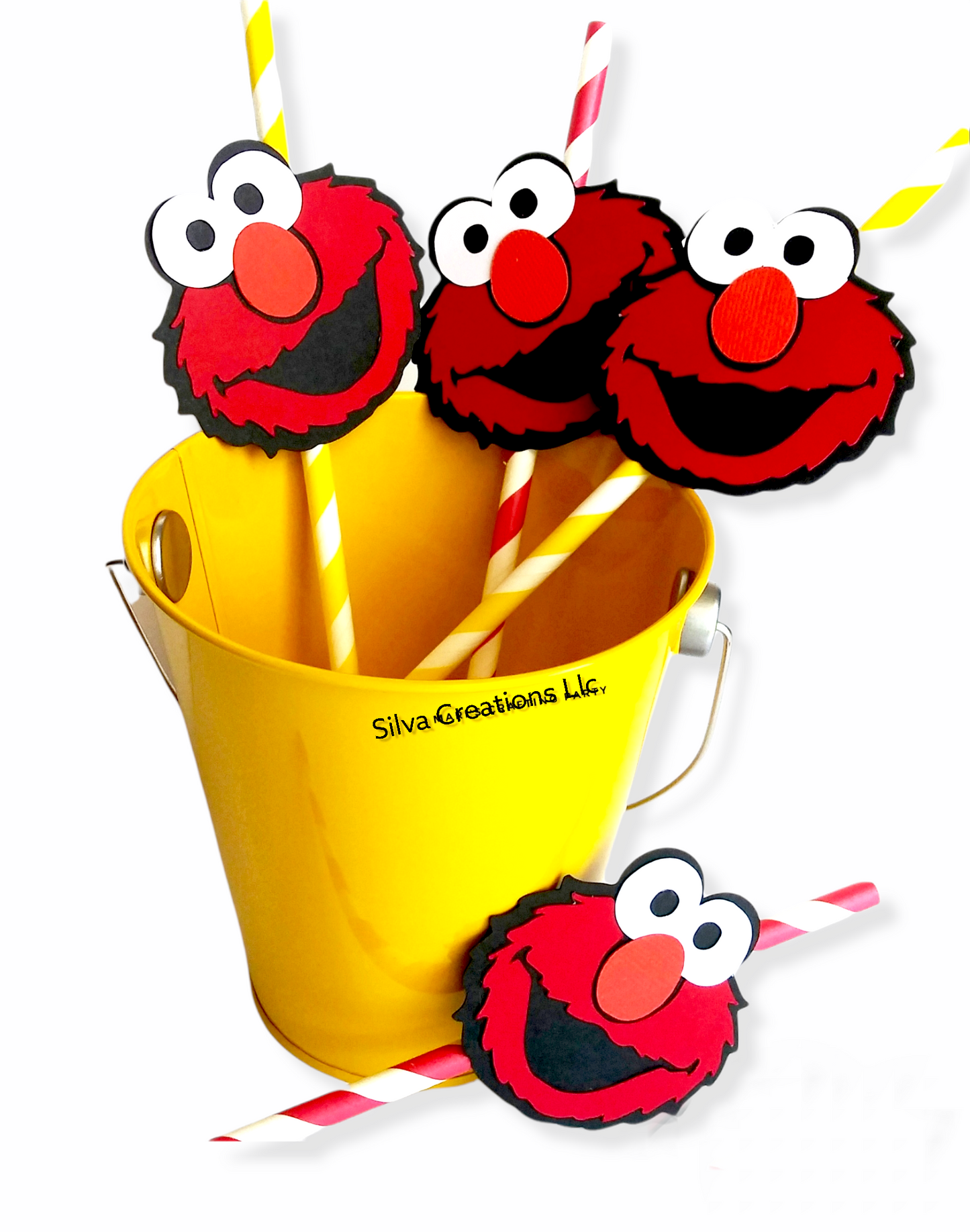 Paper Straws Elmo Themed / 10 pcs.