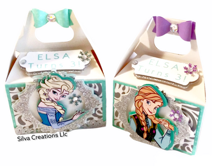 frozen treat party boxes - frozen favor boxes - set of 10
