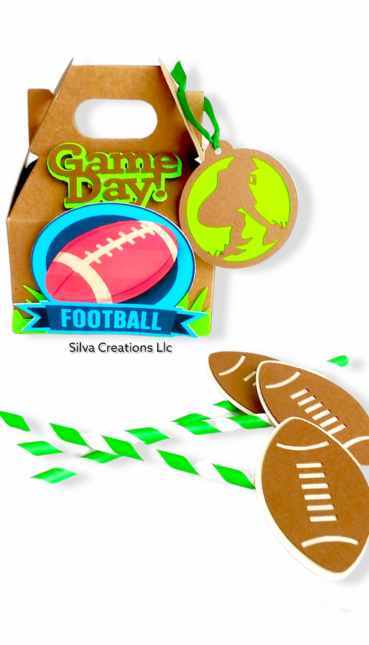 Football Party Boxes - Football Favor Boxes - Football Treat Boxes - Set of 10