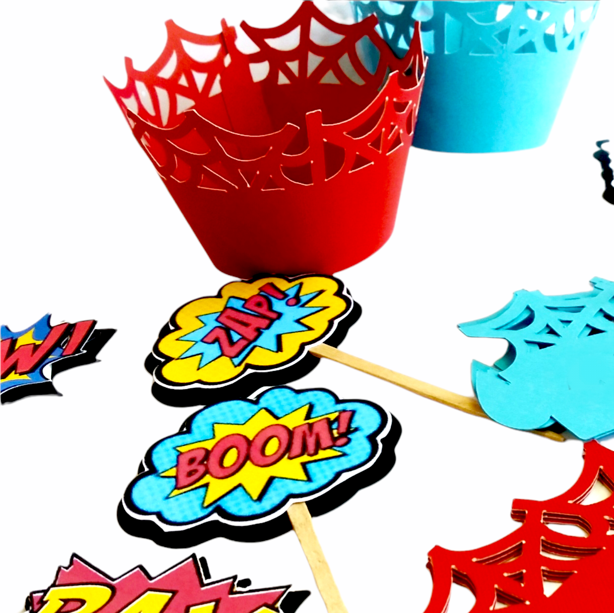 Cupcake Toppers Set Spiderman Themed / 10 pcs.