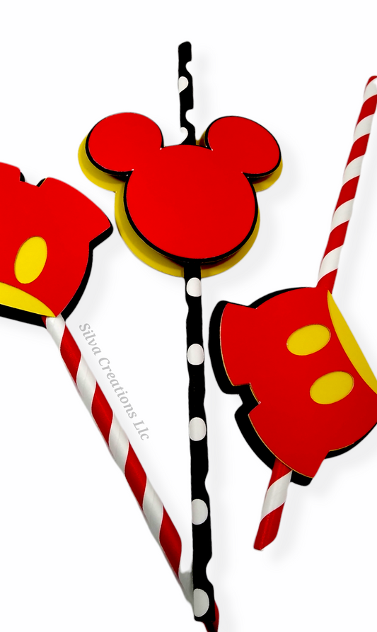 Paper Straws Mickey Mouse Themed / 10 pcs.