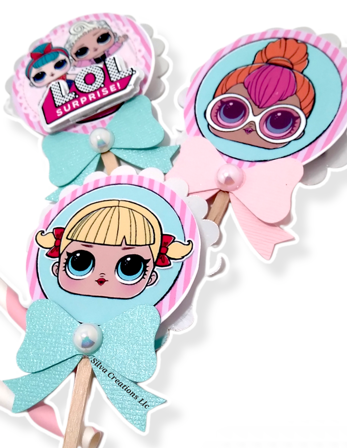 LOL dolls surprise inspired cupcake toppers - L.O.L doll cupcakes toppers - omg doll cupcakes toppers - lol doll cupcake picks.