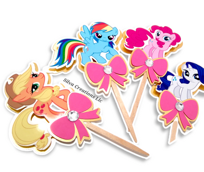 my little pony theme cupcake toppers - little pony toppers - pony little cupcake toppers
