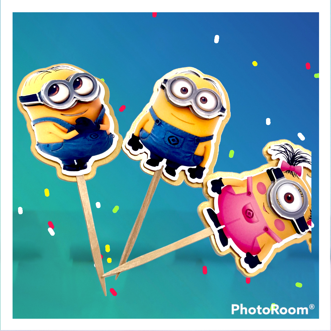 Cupcake Toppers Set Minions Themed / 10 pcs.
