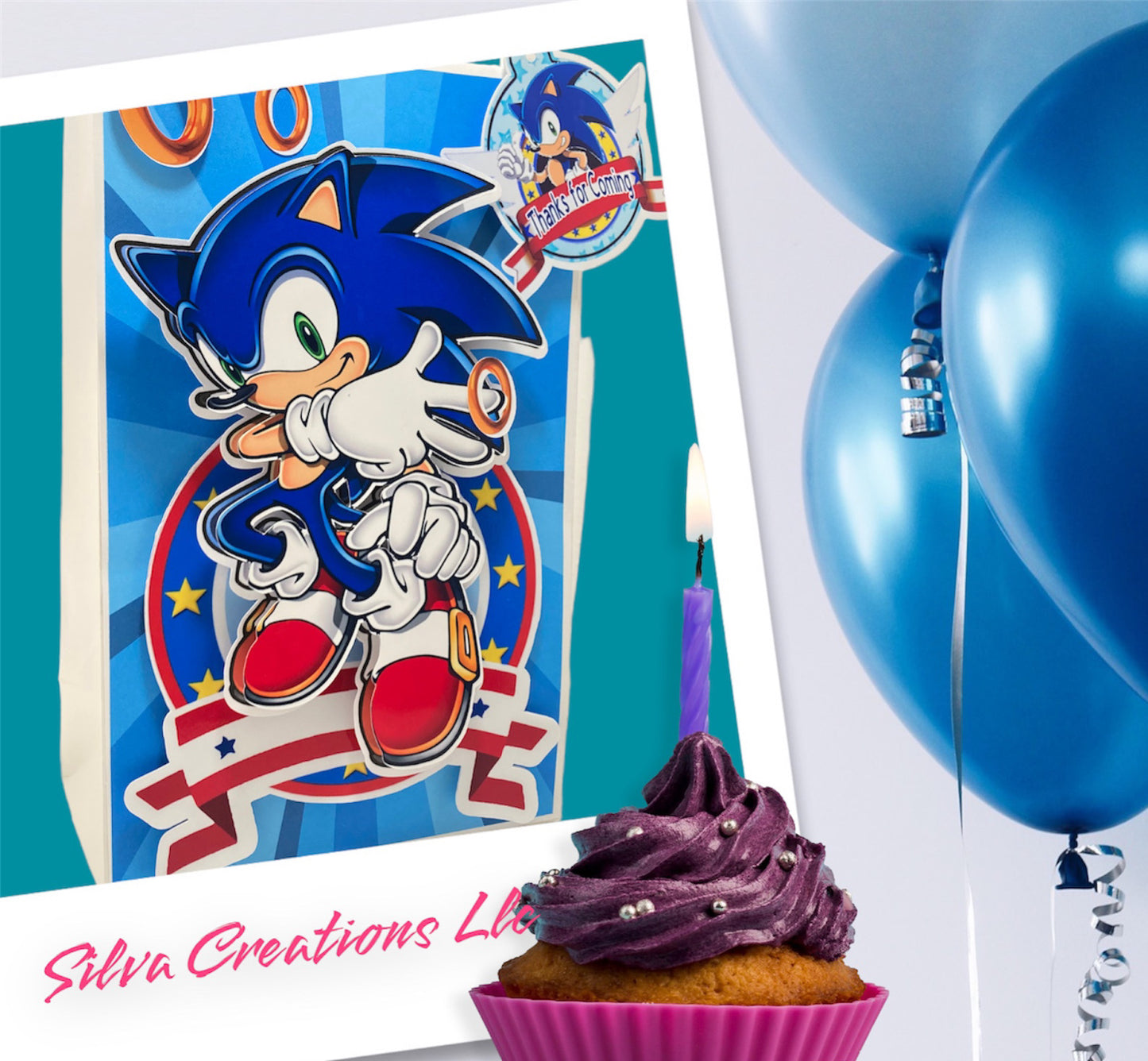 Custom Sonic the Hedgehog Themed Party Bags / 10 pcs.