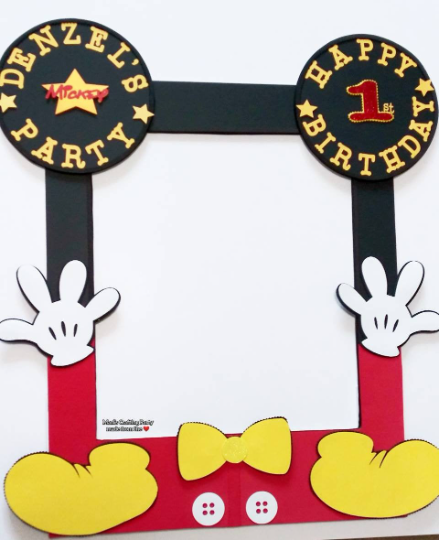 Custom Mickey Mouse Themed Photo Booth Frame.